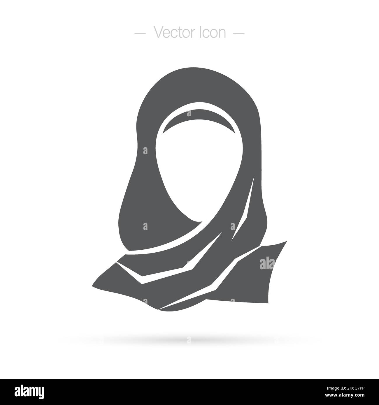 Muslim woman. Hijab woman flat icon. Isolated vector illustration on ...