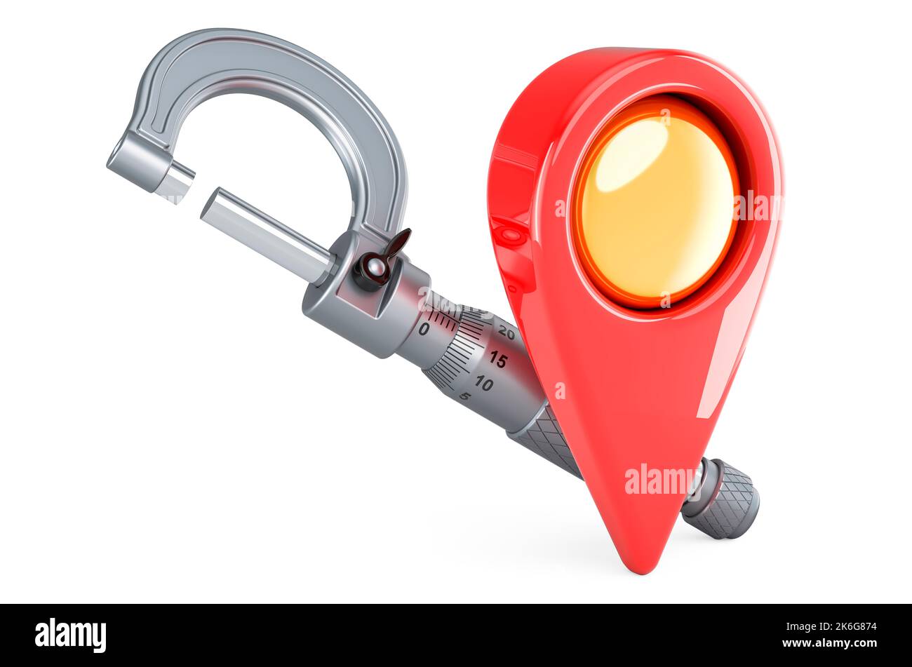 Micrometer with map pointer, 3D rendering isolated on white background ...