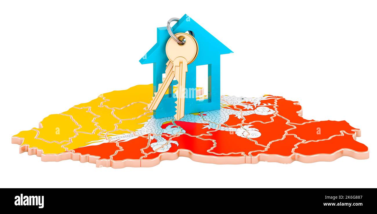 Real estate in Bhutan concept. Property for sale, rent or mortgage. 3D