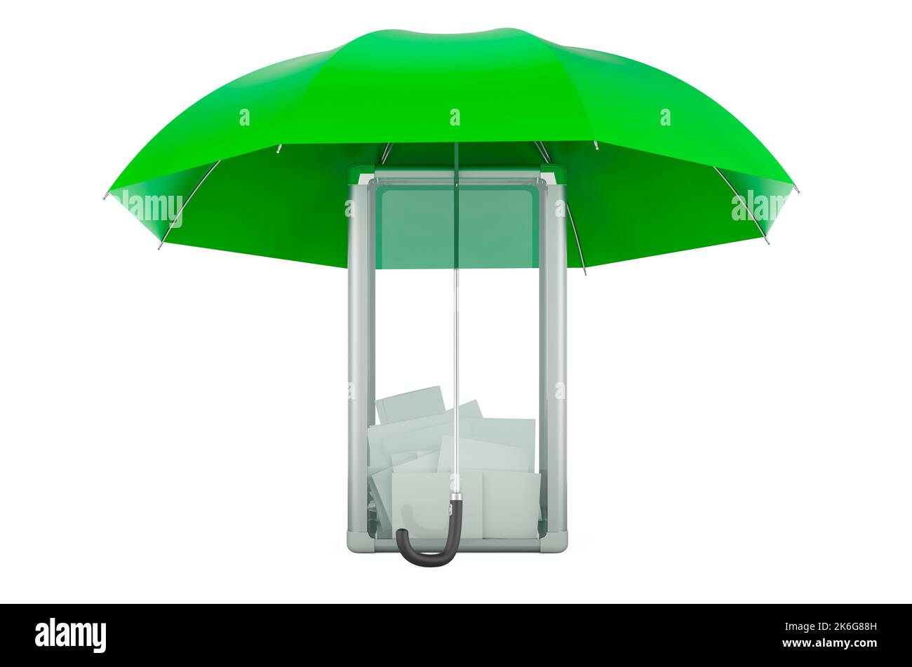 Ballot box under umbrella, 3D rendering isolated on white background ...