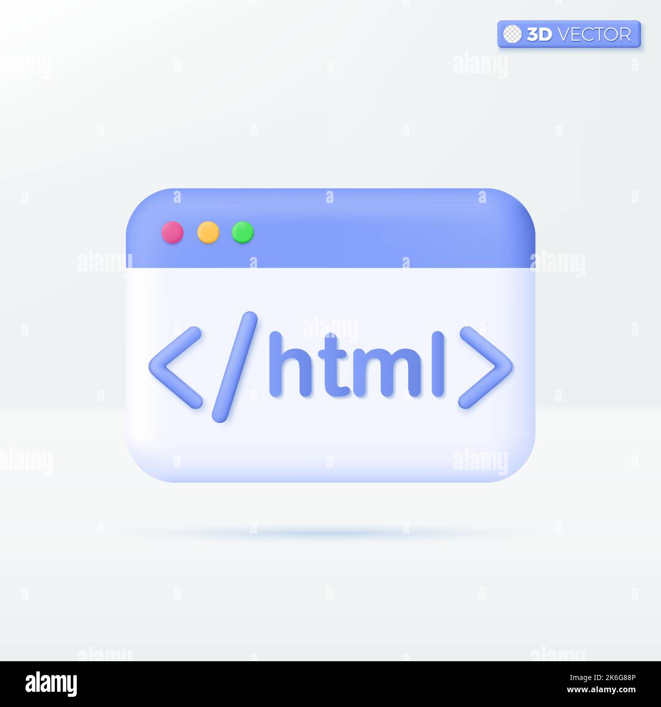 Web page Development icon symbols. Coding language, Programming, Software concept. 3D vector isolated illustration design. Cartoon pastel Minimal styl Stock Vector
