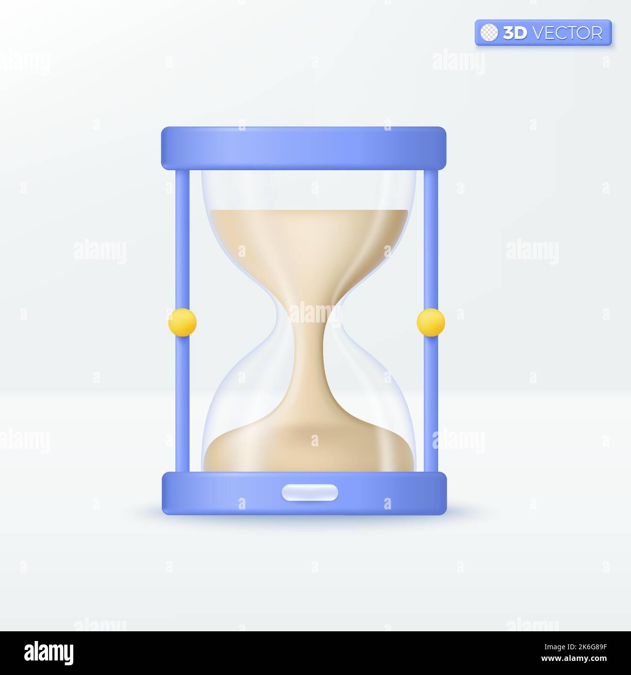 Hourglass With Sand Icon Symbols Business Hours Countdown Time And Deadline Concept 3d 3991