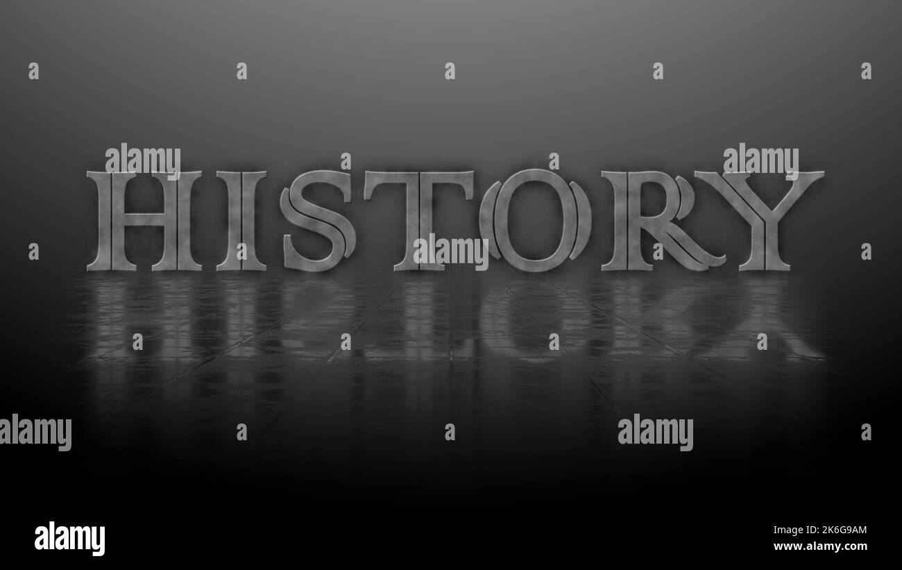 Reflection effects on structured surface - blurred lettering HISTORY ...