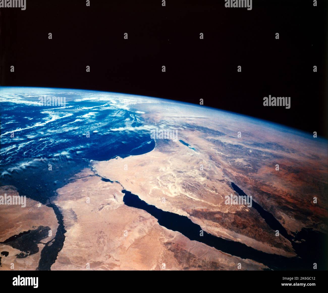 Sinai Peninsular From Space Weather Front Nasa 93-hc-232 from International Space Station 1965 Stock Photo