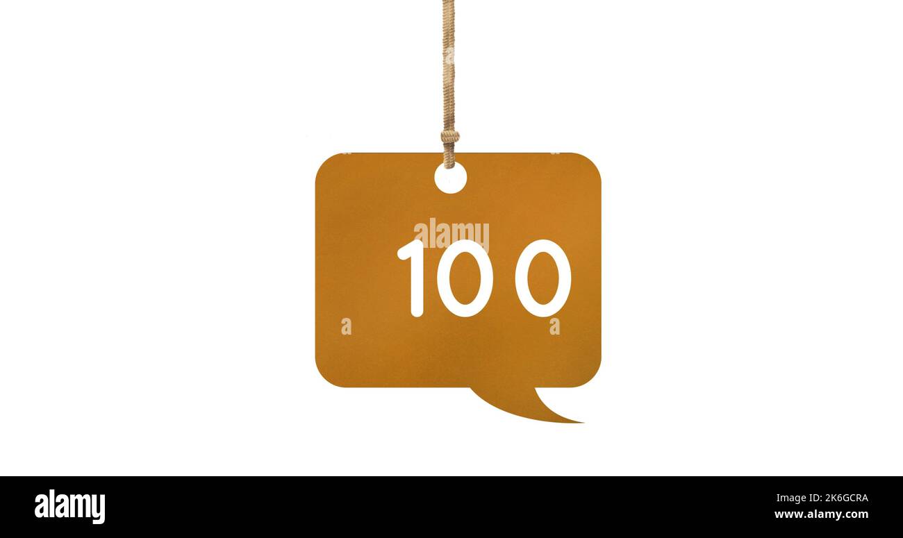Image of 100 messages on white background. Social media, communication ...