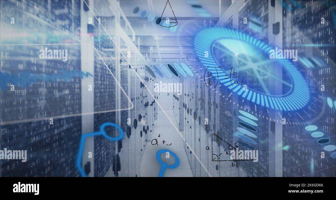 The image depicts a network of internet service providers or data processing centers Stock Photo