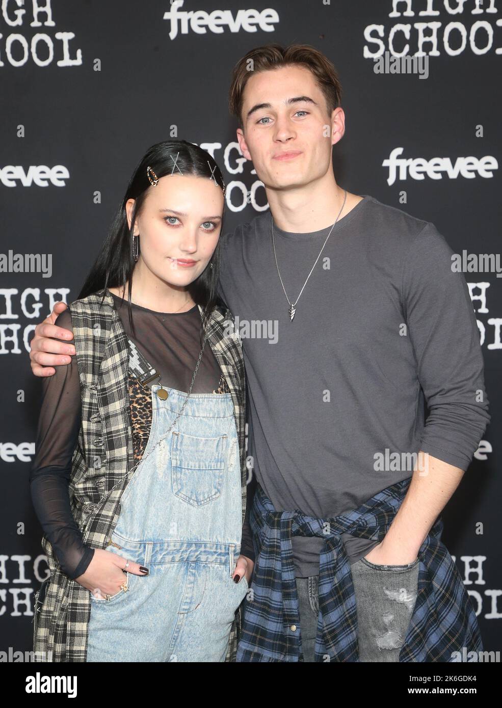 Los Angele, Ca. 13th Oct, 2022. Geena Meszaros, Marcus Della Rosa at the premiere of Amazon Freevee's High School at No Vacancy in Los Angeles, California on October 13, 2022. Credit: Faye Sadou/Media Punch/Alamy Live News Stock Photo