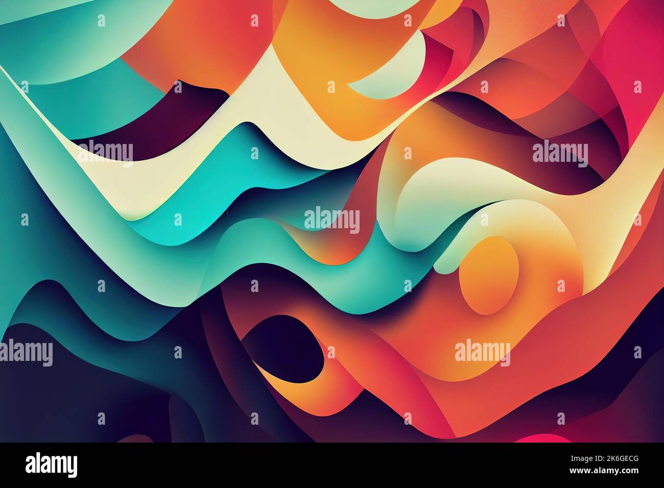 Colorful abstract background with waves art pattern. 3D style ...