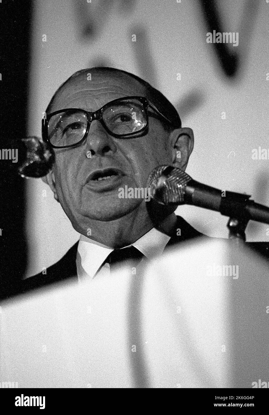 Alvaro Alsogaray, Argentine economist and politician, during his lauch ...