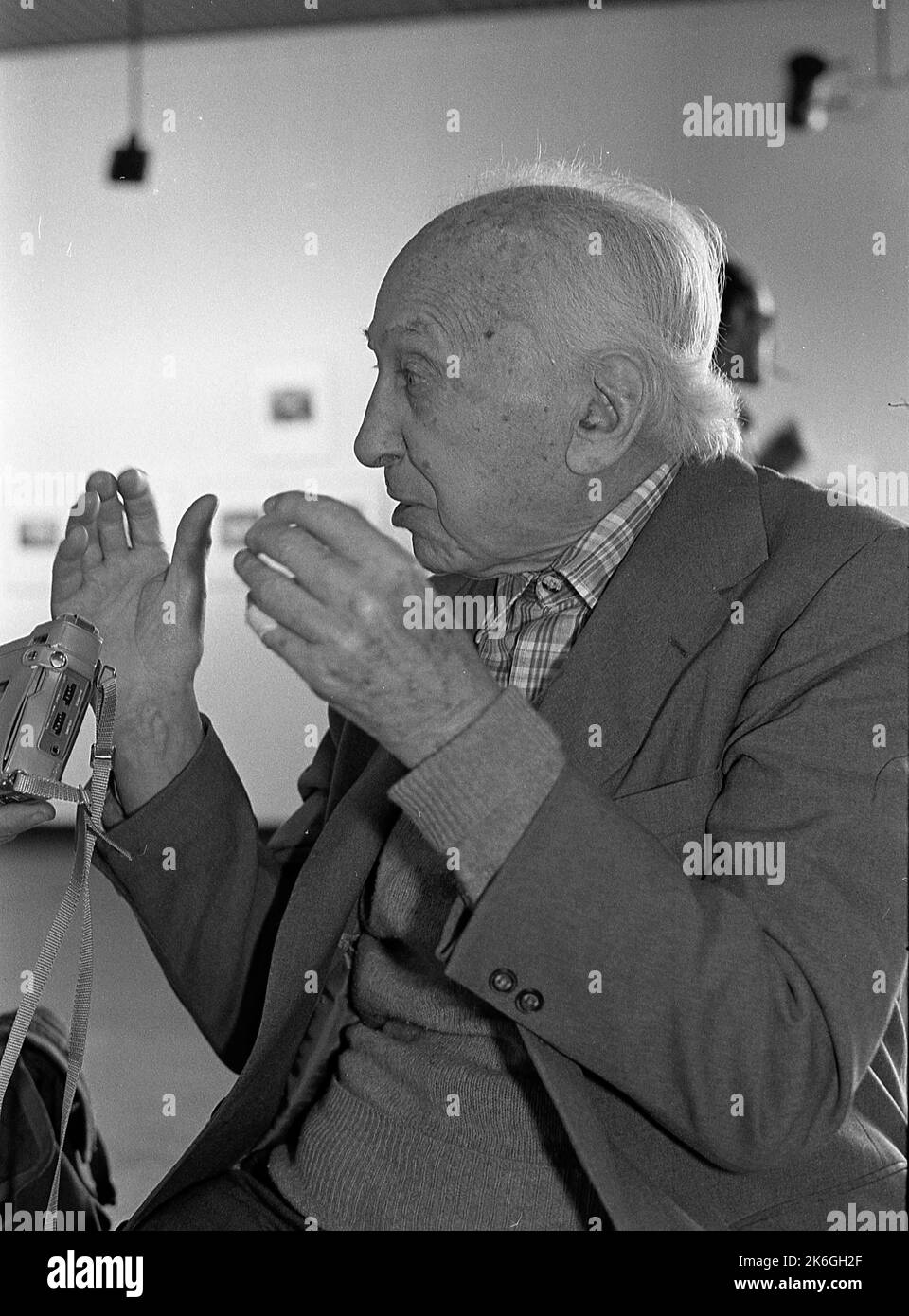 André Kertesz, Hungarian photographer during an interview at the Museo ...