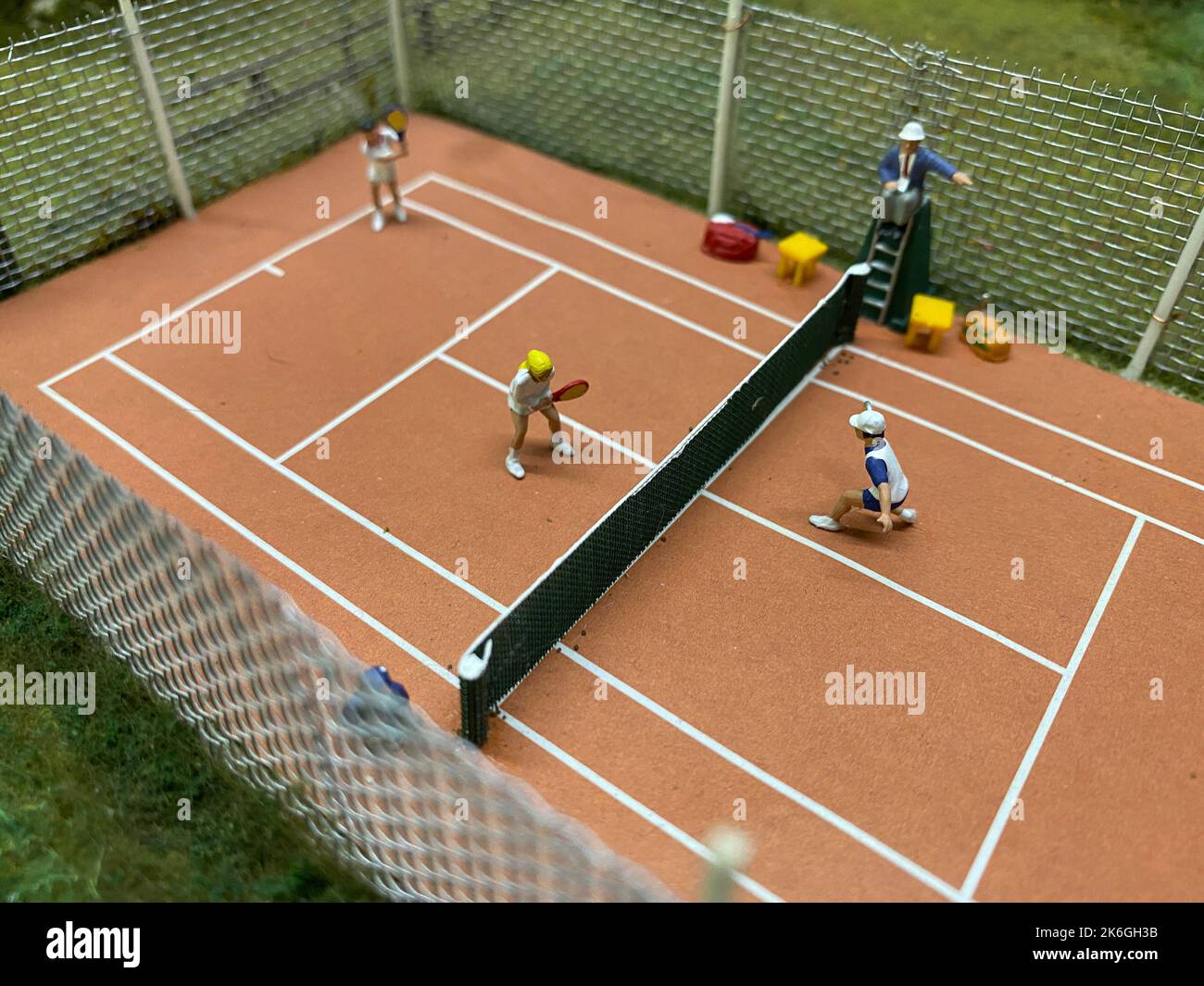 Miniature Model Of A Tennis Court Stock Photo Alamy