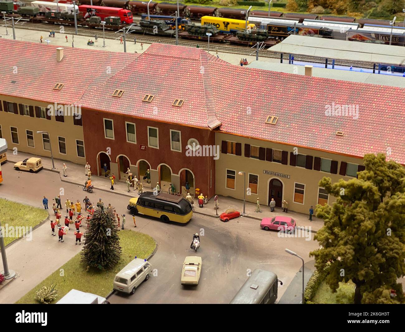 Miniature Replica Of Wörgl Station In Austria On A Railroad Layout Stock Photo