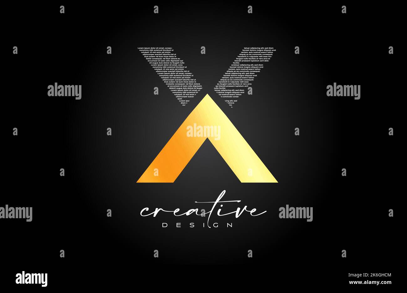 Golden X Letter Logo Design with Creative letter x made of Black text ...