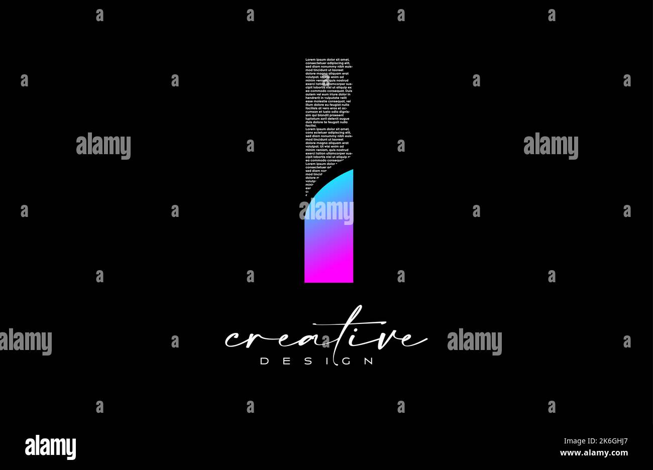 Purple I Letter Logo Design with Creative letter i made of Black text ...