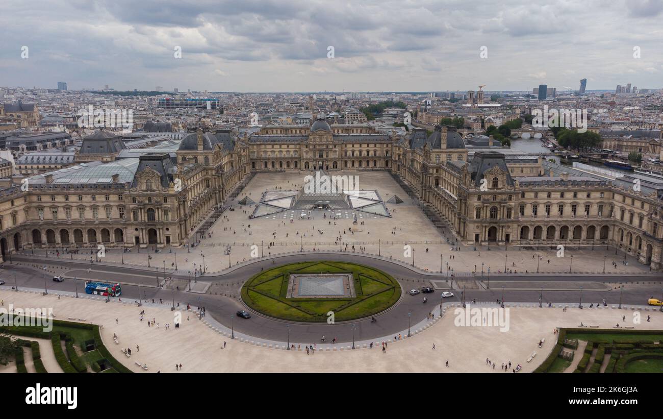 Aerial view of Louvre Museum in Paris France Stock Photo - Alamy