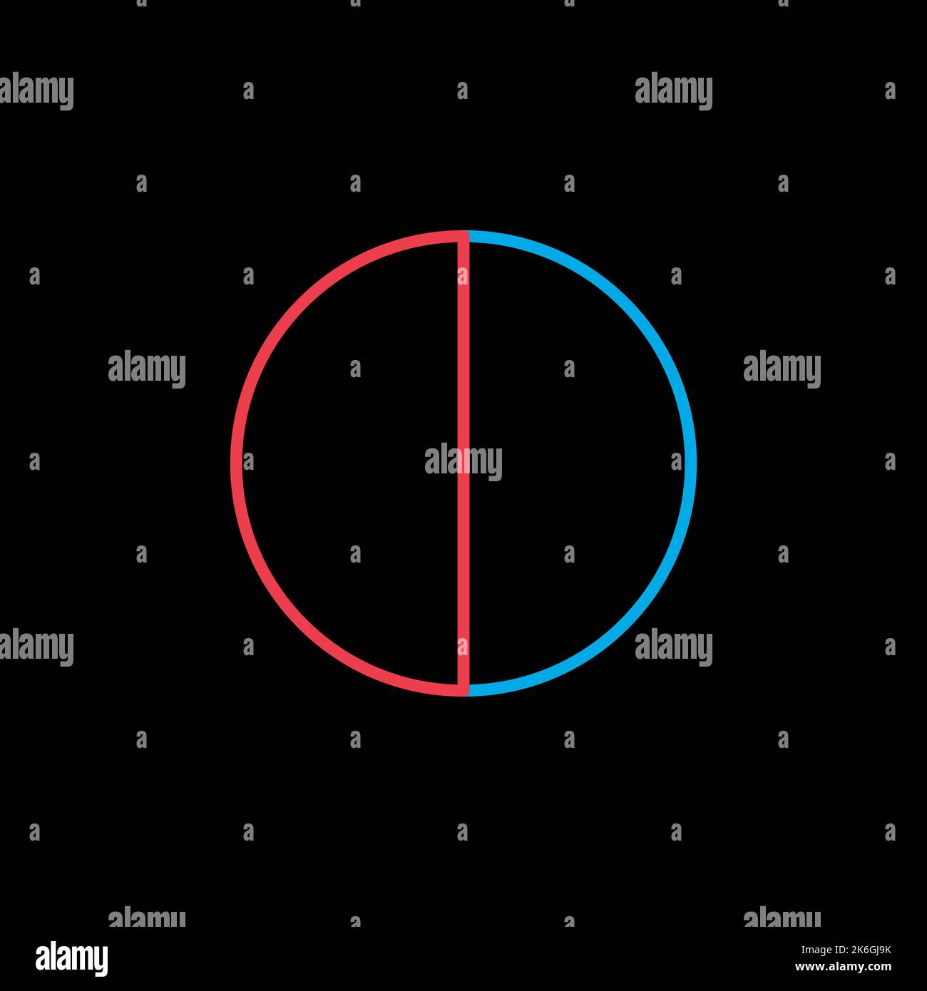 Half moon isolated vector icon on black background. Meteorology sign ...