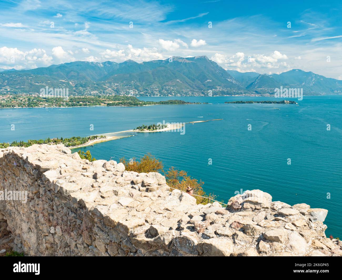 View On Lake Garda And South Alps Peaks From The Rocca Di Manerba Ruins view-on-lake-garda-and-south-alps-peaks-from-the-rocca-di-manerba-ruins