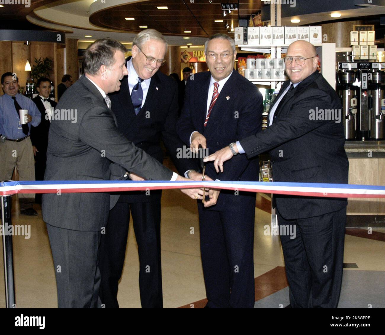 Secretary Colin Powell, Deputy Secretary Richard Armitage, and other ...