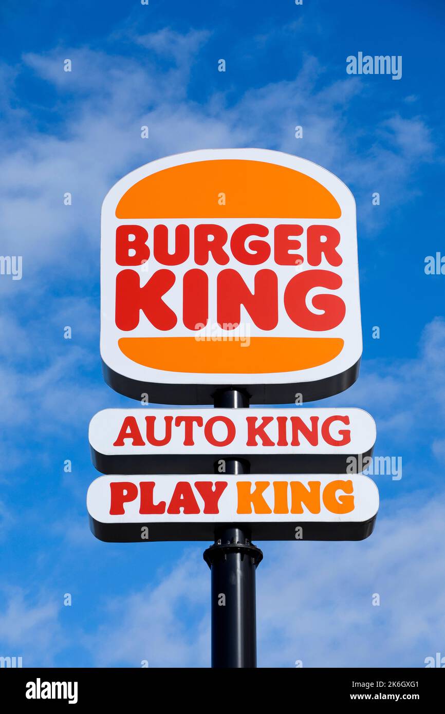 Burger King restaurant billboard Stock Photo