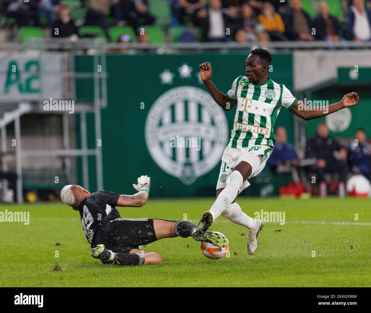 BUDAPEST, HUNGARY - JULY 13: Adama Traore of Ferencvarosi TC scores during  the UEFA Champions League 2022/23 First Qualifying Round Second Leg match  between Ferencvarosi TC and FC Tobol at Ferencvaros Stadium