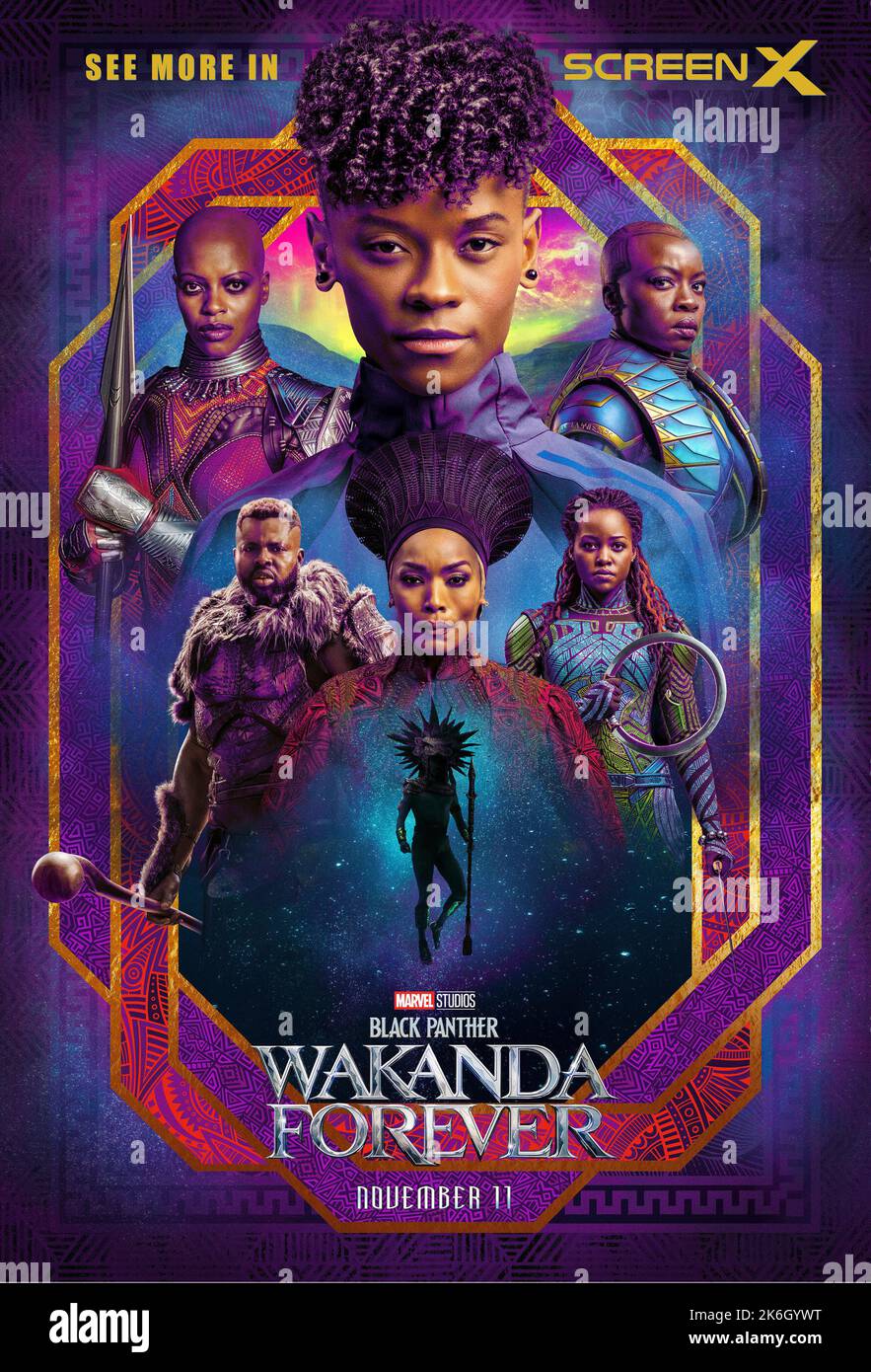 Black Panther Wakanda Forever  Black Panther Wakanda Forever Movie Poster  Director - Ryan Coogler  November 2022  FP Black Panther Wakanda Forever 02   FlixPix/Marvel Studios.  For editorial use only.  Copyright of Marvel Studios. and/or the Photographer assigned by the Movie or Production Company.  A Mandatory Credit To the movie company is required.  Strictly for use for the promotion of the above film unless written authority gained via the movie company is obtained by the end-user.  FlixPix is NOT the copyright owner & acts solely as a service of supply to recognised media outlets. Stock Photo