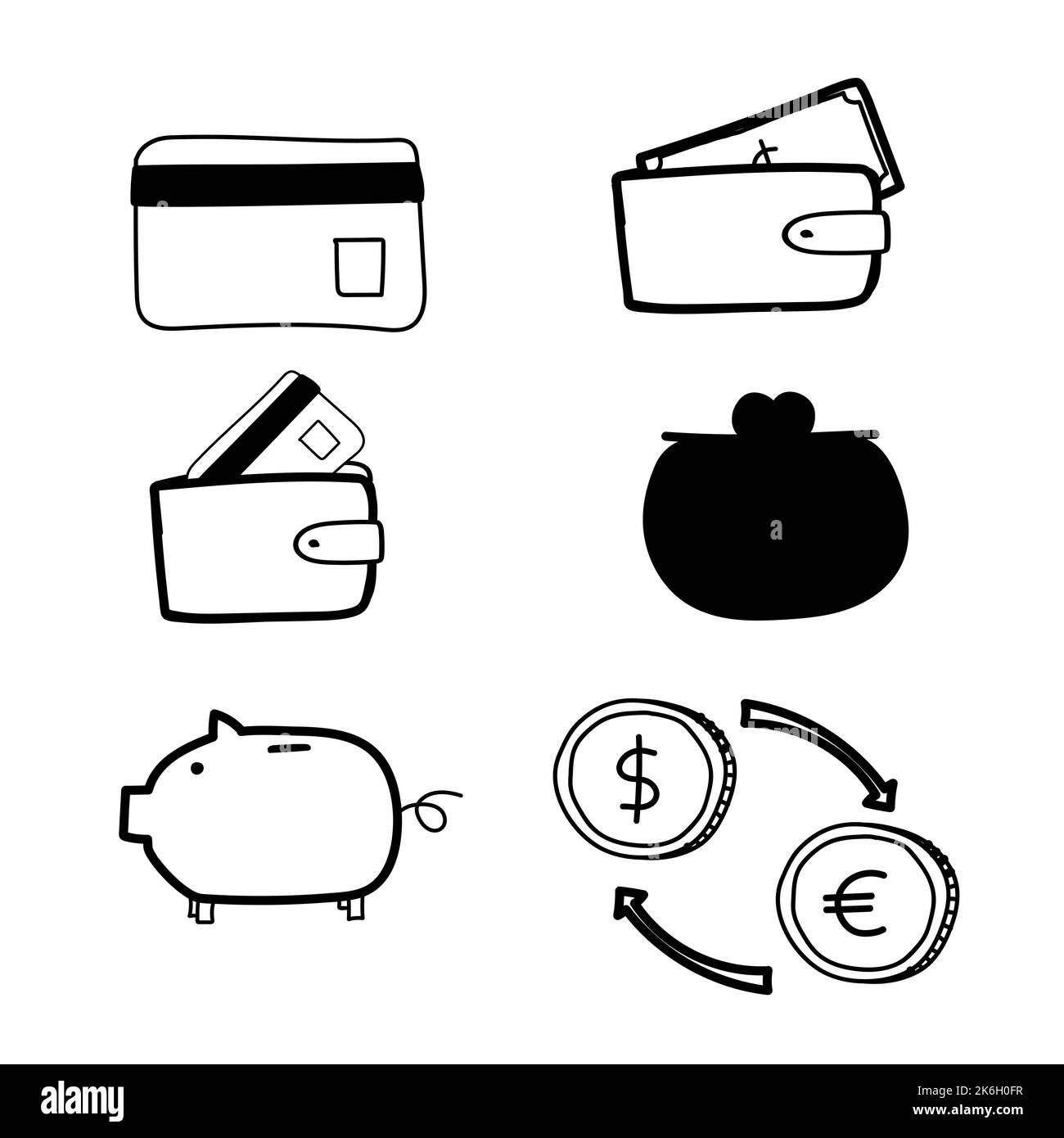 some vector finance icons dollars bitcoins ether Stock Vector