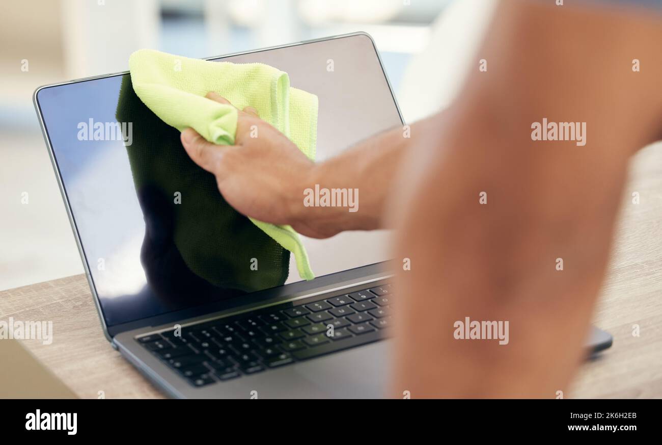 One wipe and its as good as new. an unrecognizable person cleaning