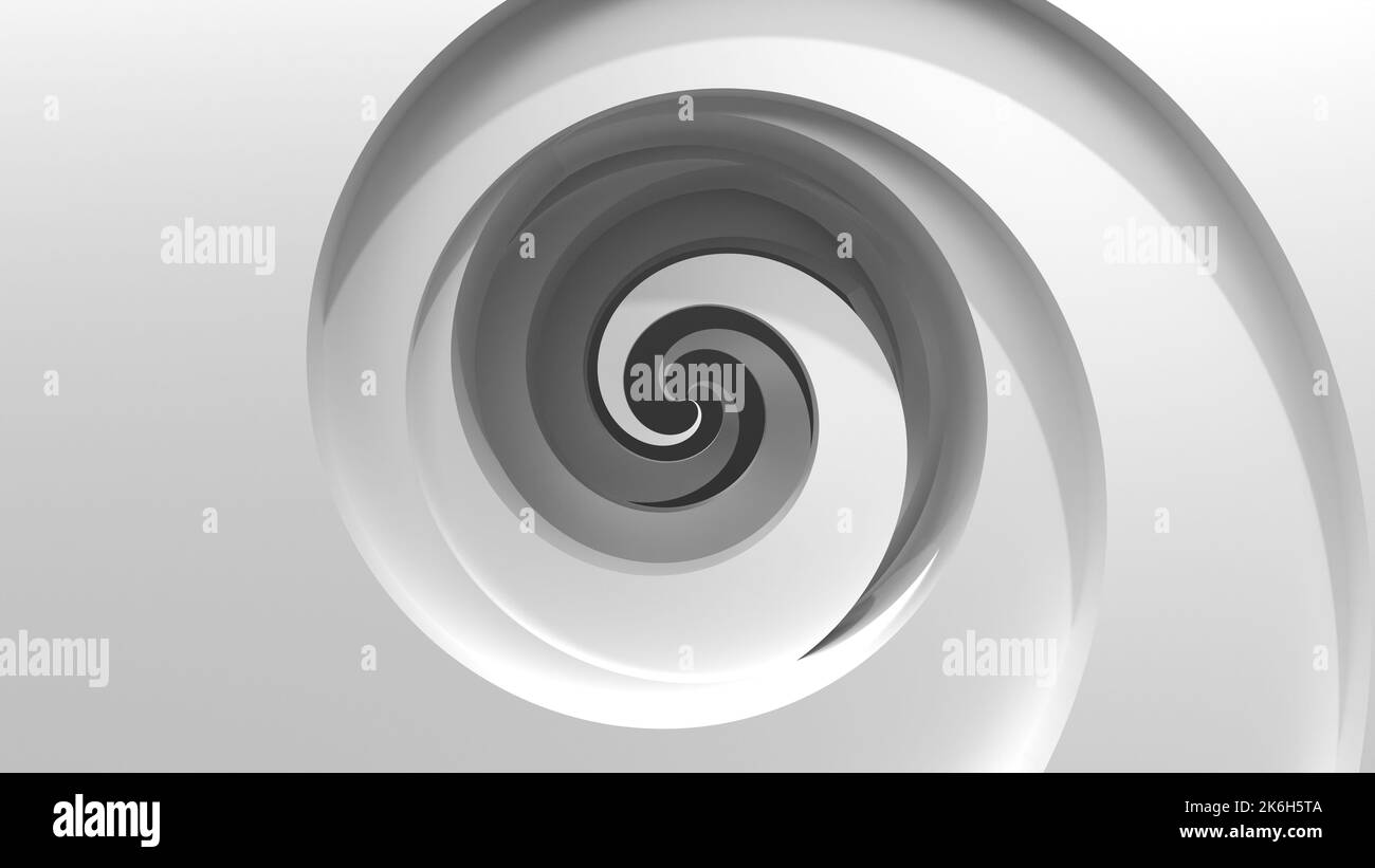 3D grayscale rendering of spiral wavelike object. A work of hyper