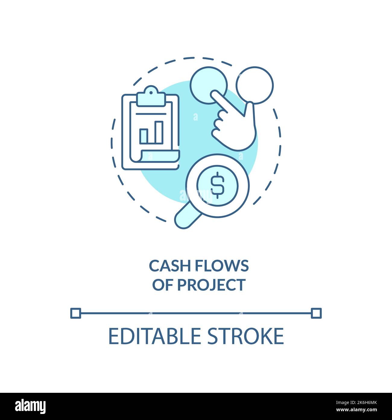 Cash flow of project turquoise concept icon Stock Vector Image & Art ...