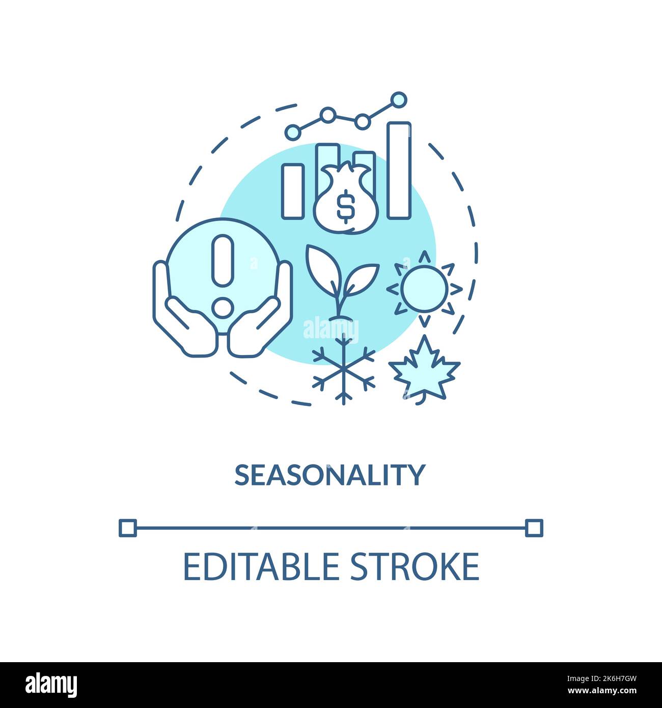 Seasonality turquoise concept icon Stock Vector Image & Art Alamy