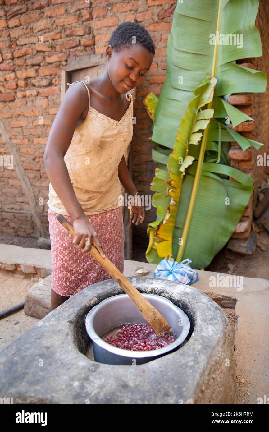 Fuel efficient stoves, like the one seen here in Kasese District