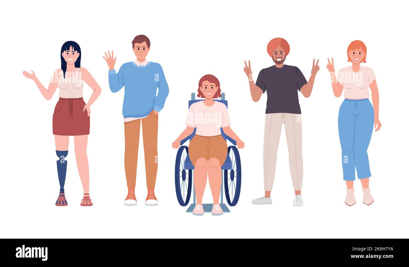 Diversity and inclusion semi flat color vector characters Stock Vector ...