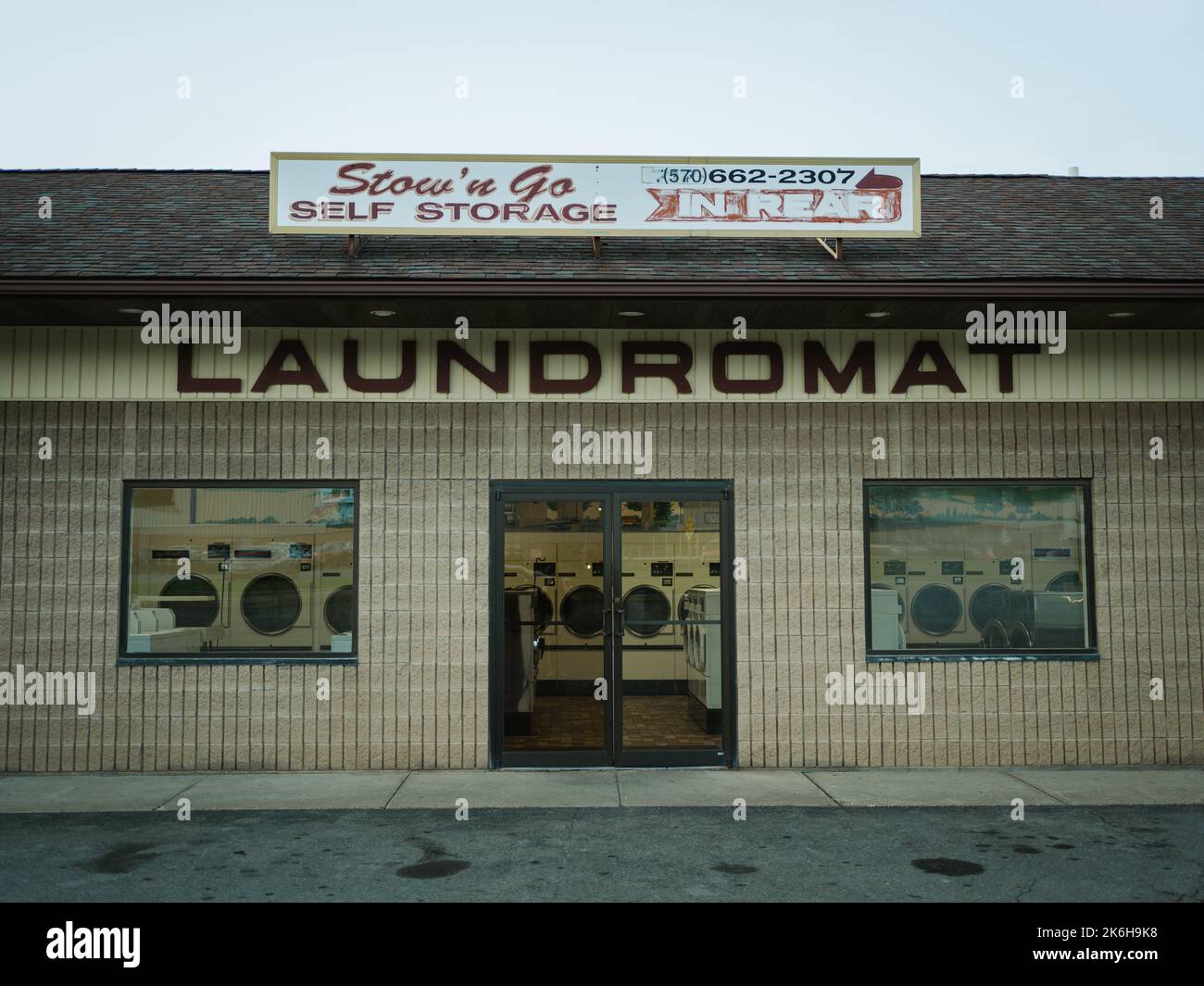 Butters Laundromat vintage sign, Mansfield, Pennsylvania Stock Photo