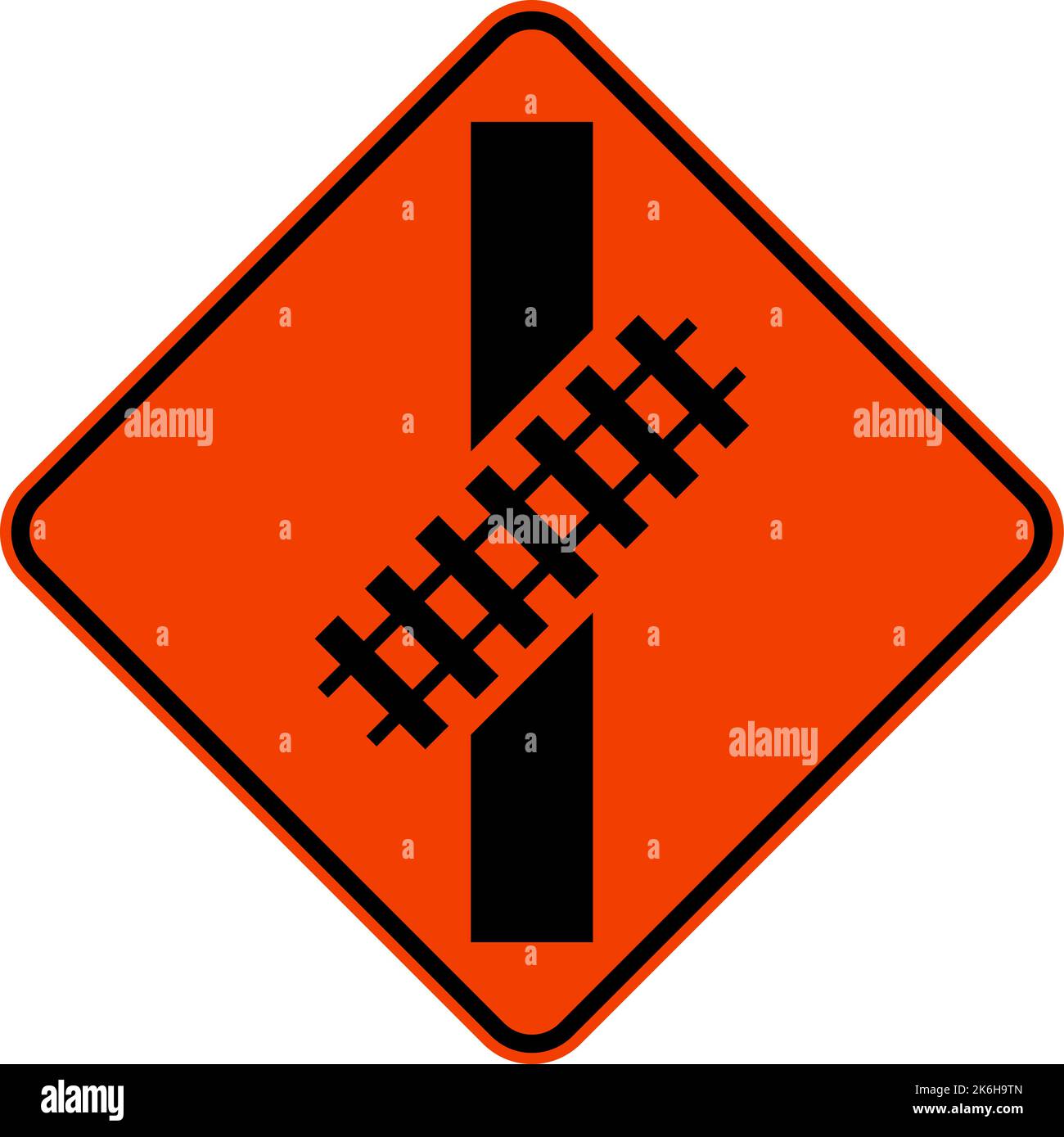 Skewed Crossing Symbol Railroad Sign Stock Vector Image & Art - Alamy
