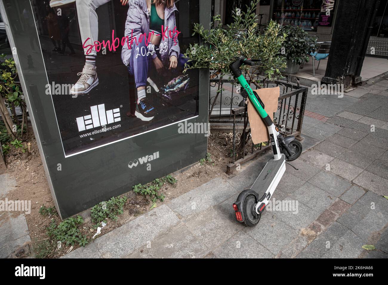 Istanbul, Turkey. 14th Oct, 2022. A scooter seen parked along the
