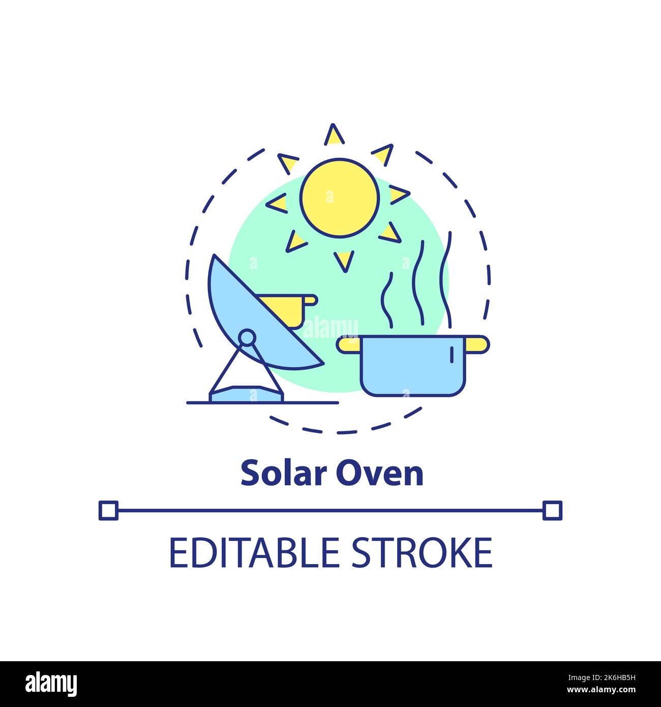 Solar oven concept icon Stock Vector