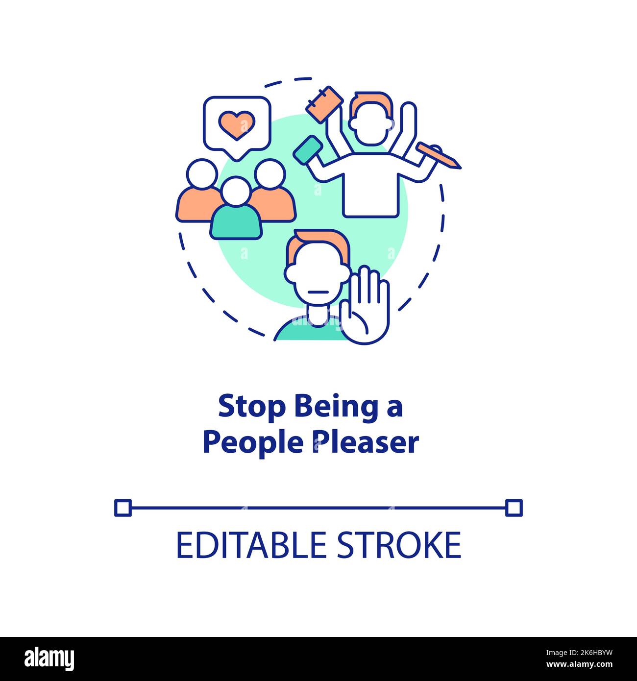 Stop being people pleaser concept icon Stock Vector Image & Art - Alamy