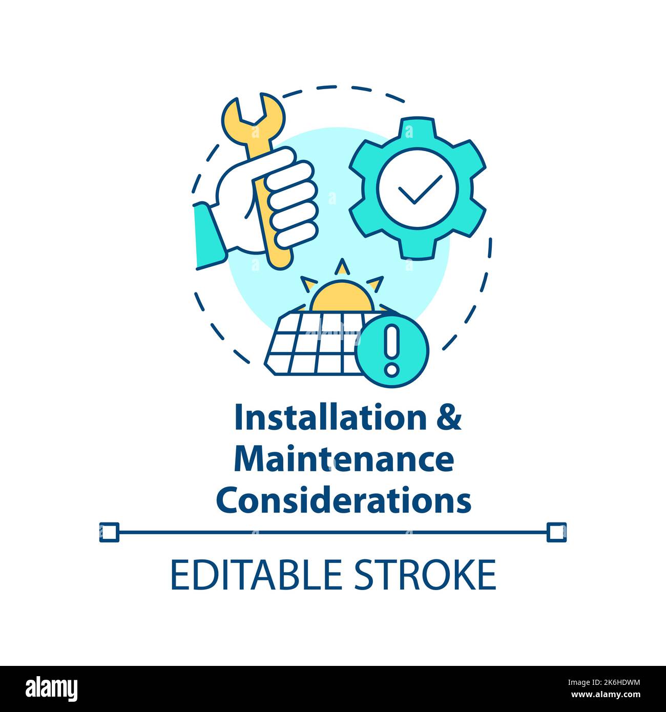 Installation and maintenance considerations concept icon Stock Vector ...