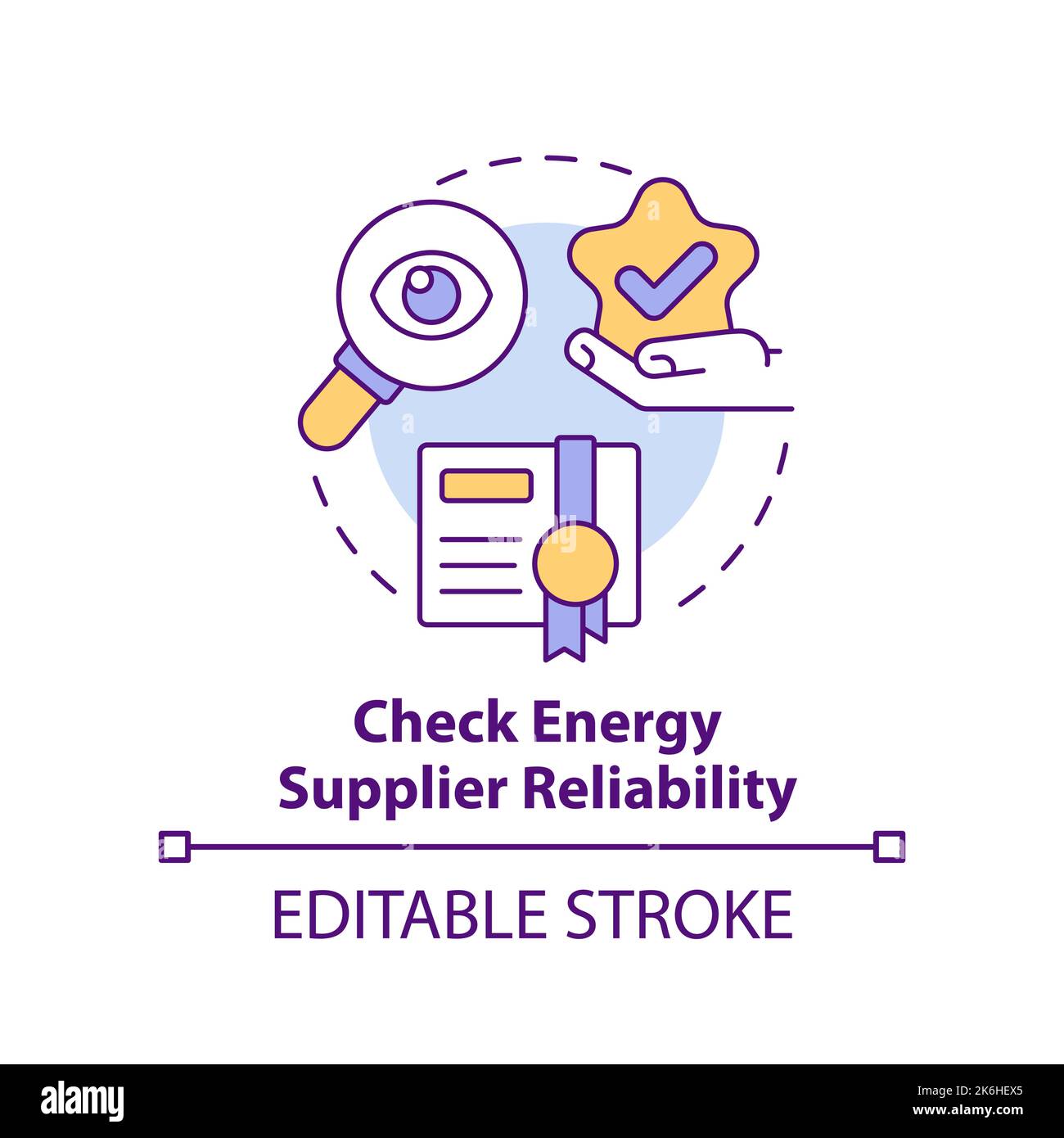 Check energy supplier reliability concept icon Stock Vector Image & Art