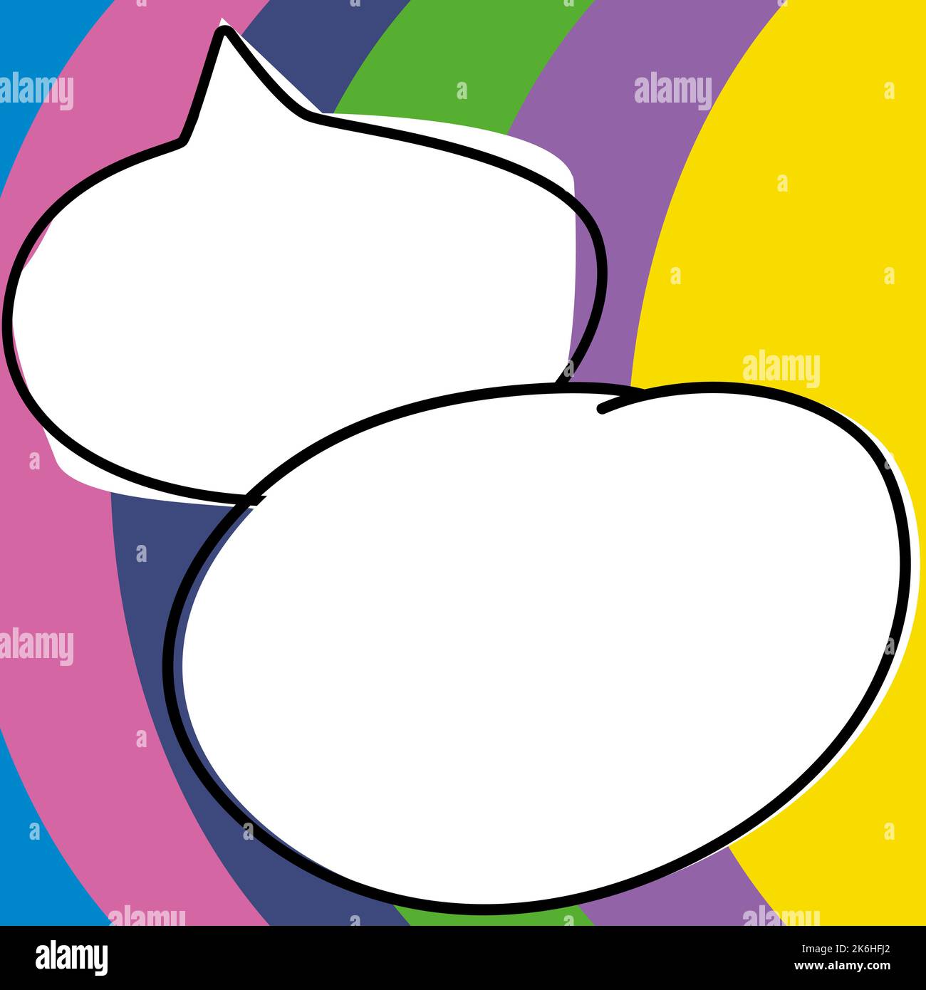 Comic Blank Speech Bubble With Copy Space Over Circular Color ...