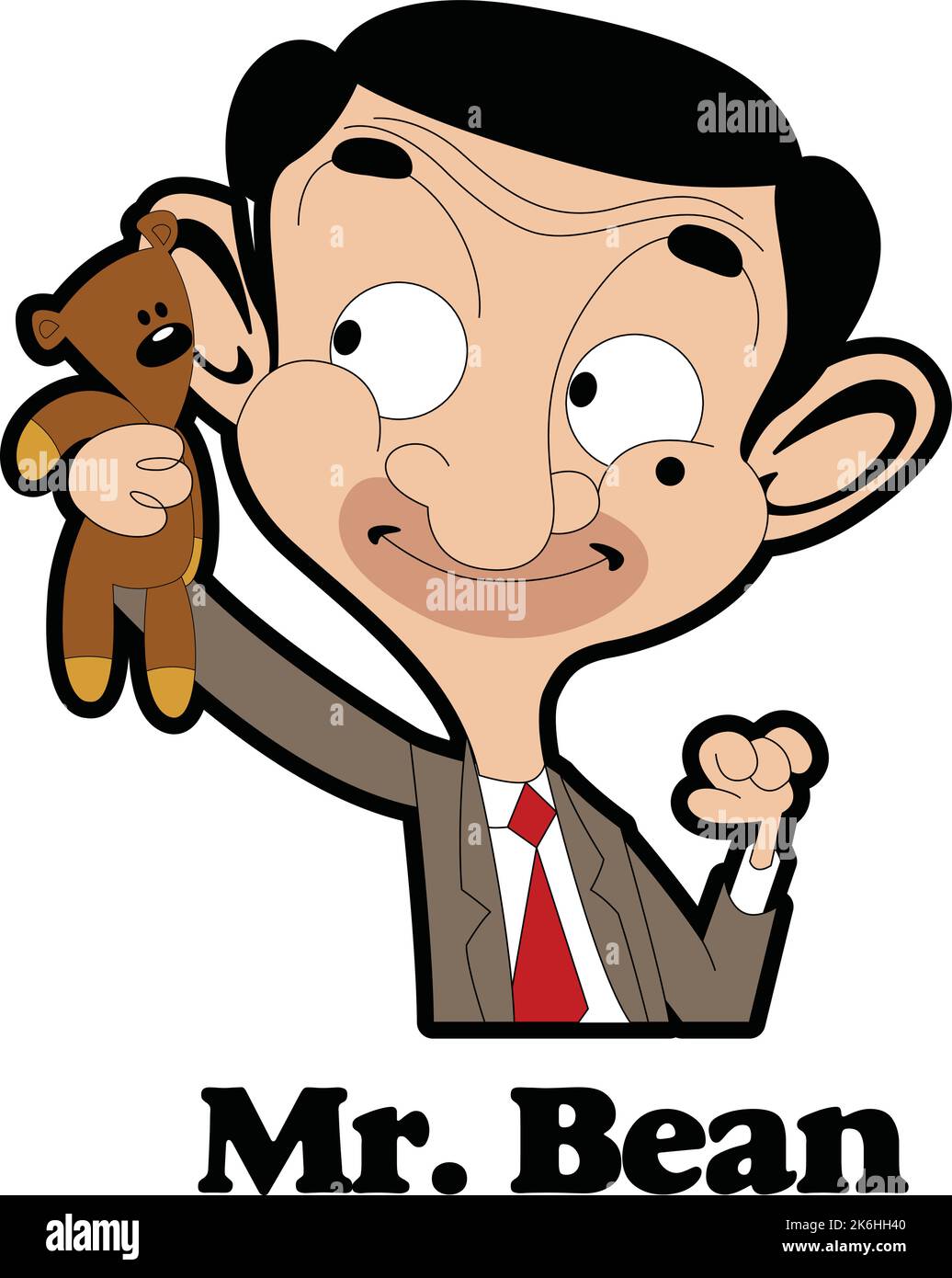 Mr Bean is a British comedian. Stock Vector
