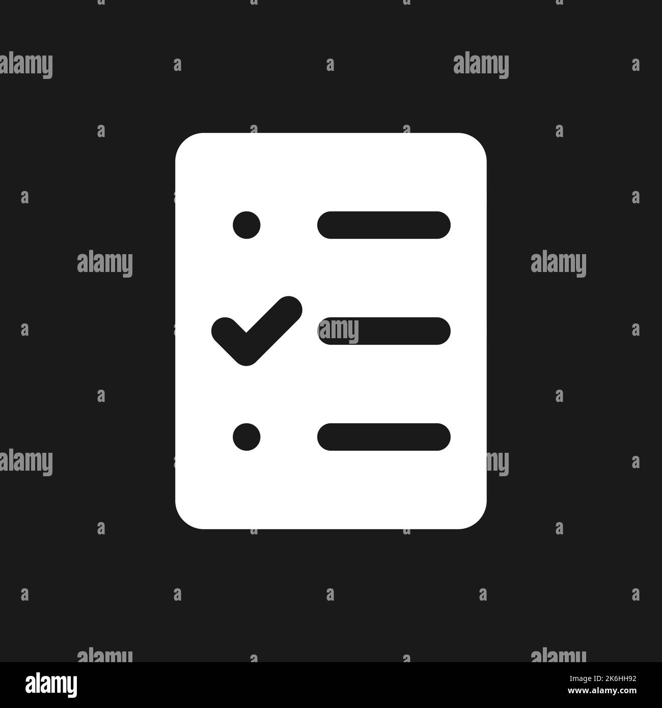 Survey pixel dark mode glyph ui icon Stock Vector