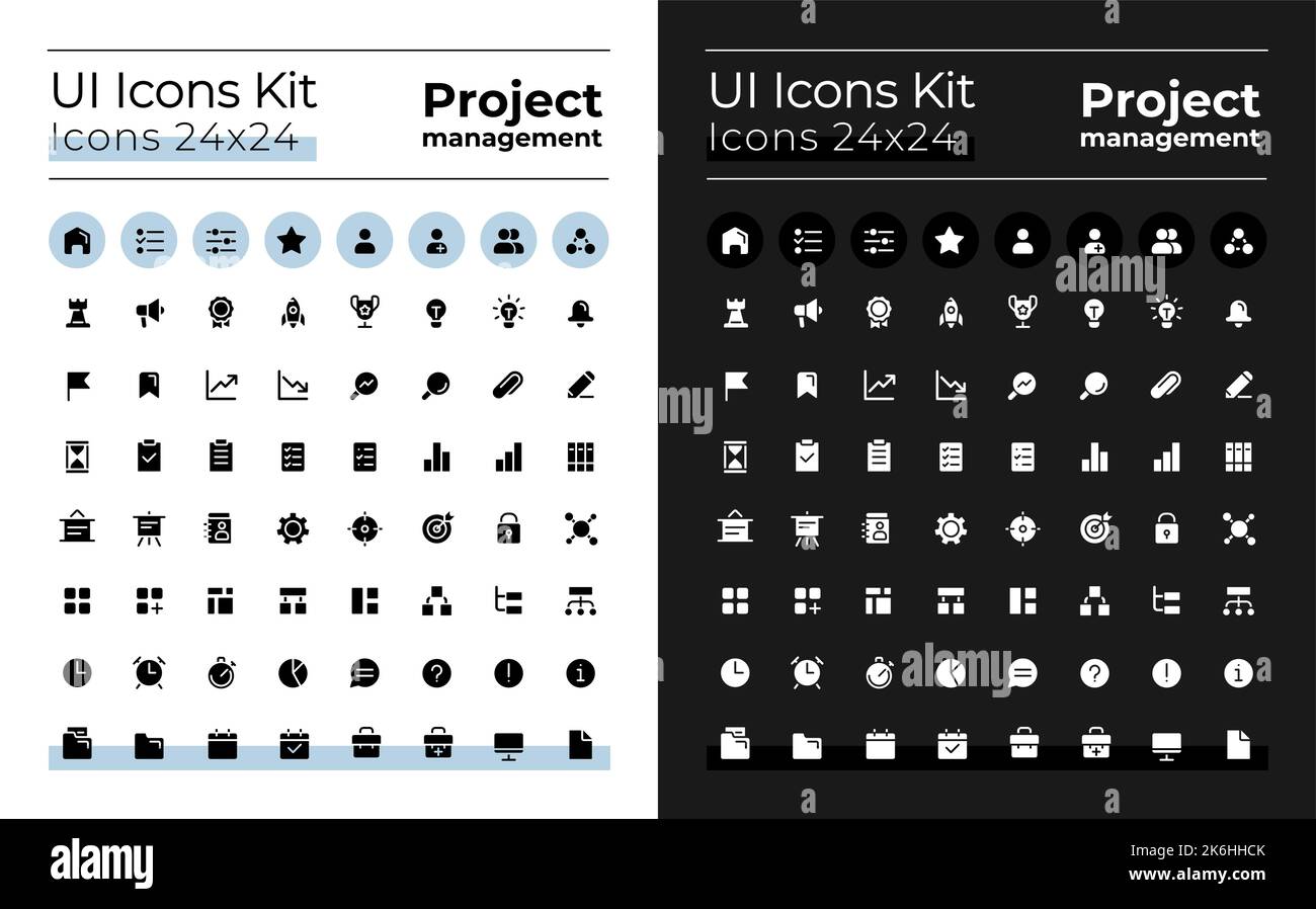 Project management icon pack hi-res stock photography and images - Alamy