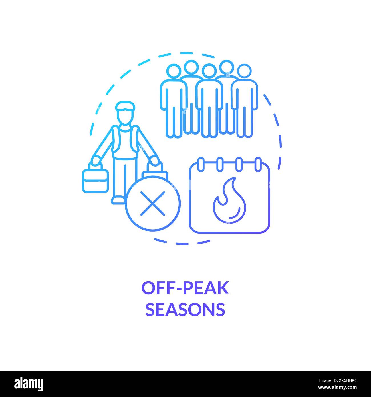 Off peak seasons travel blue gradient concept icon Stock Vector Image Off peak seasons travel blue gradient concept icon Stock Vector Image
