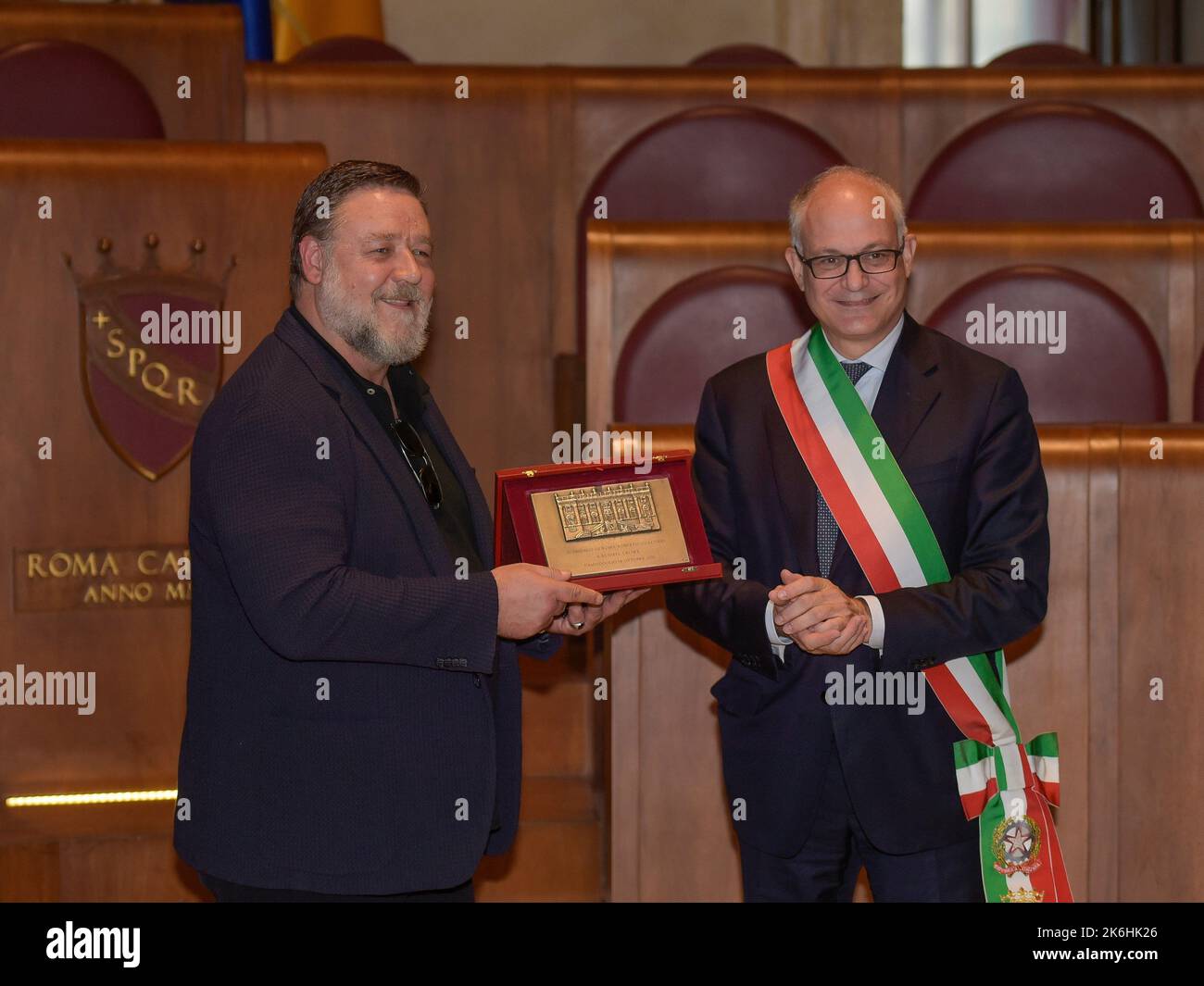 Italy, Rome, October 14th, 2022 : Russell Crowe, in Rome to promote his ...