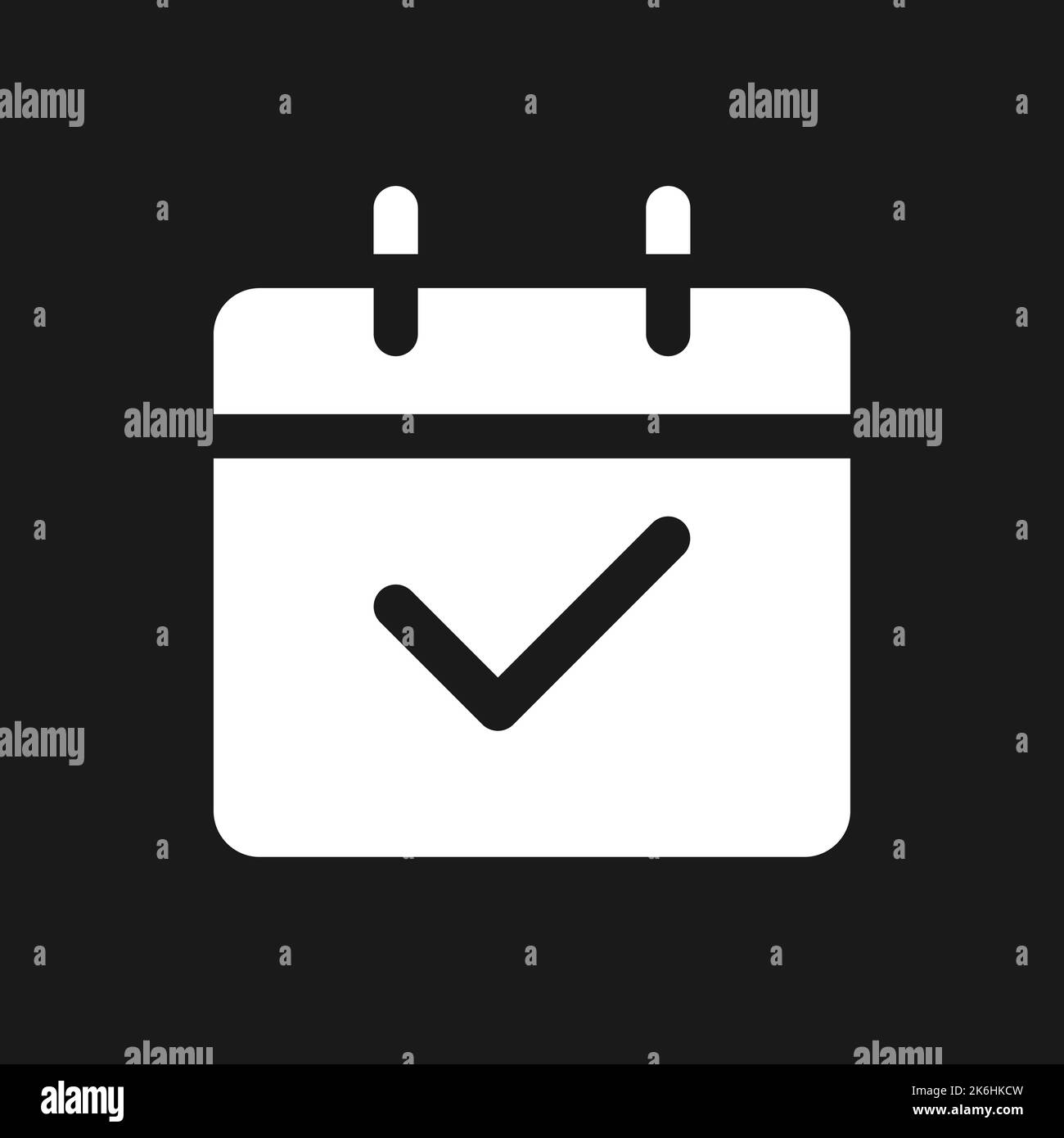 Calendar pixel dark mode glyph ui icon Stock Vector