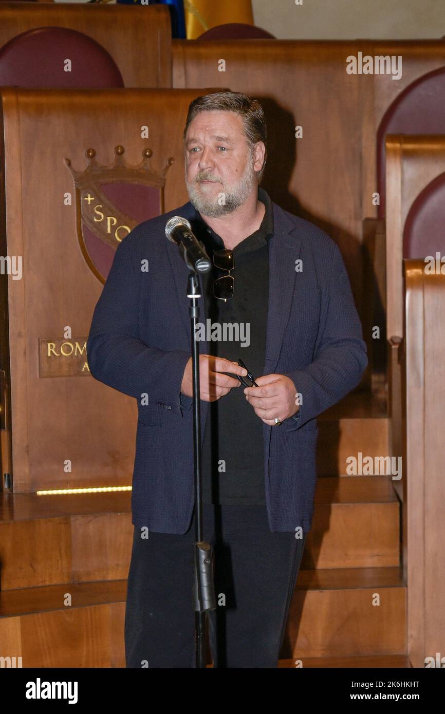 Italy, Rome, October 14th, 2022 : Russell Crowe, in Rome to promote his ...