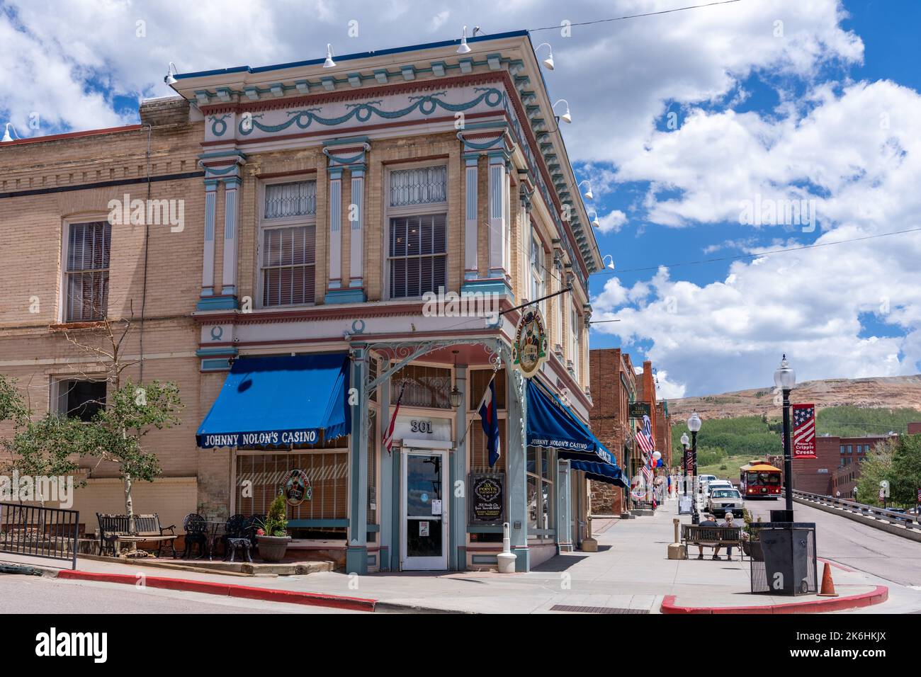 cripple creek co july 9 2022 johnny nolons casino is named for the original johnny nolon saloon gambling emporium opened in this historic buil 2K6HKJX