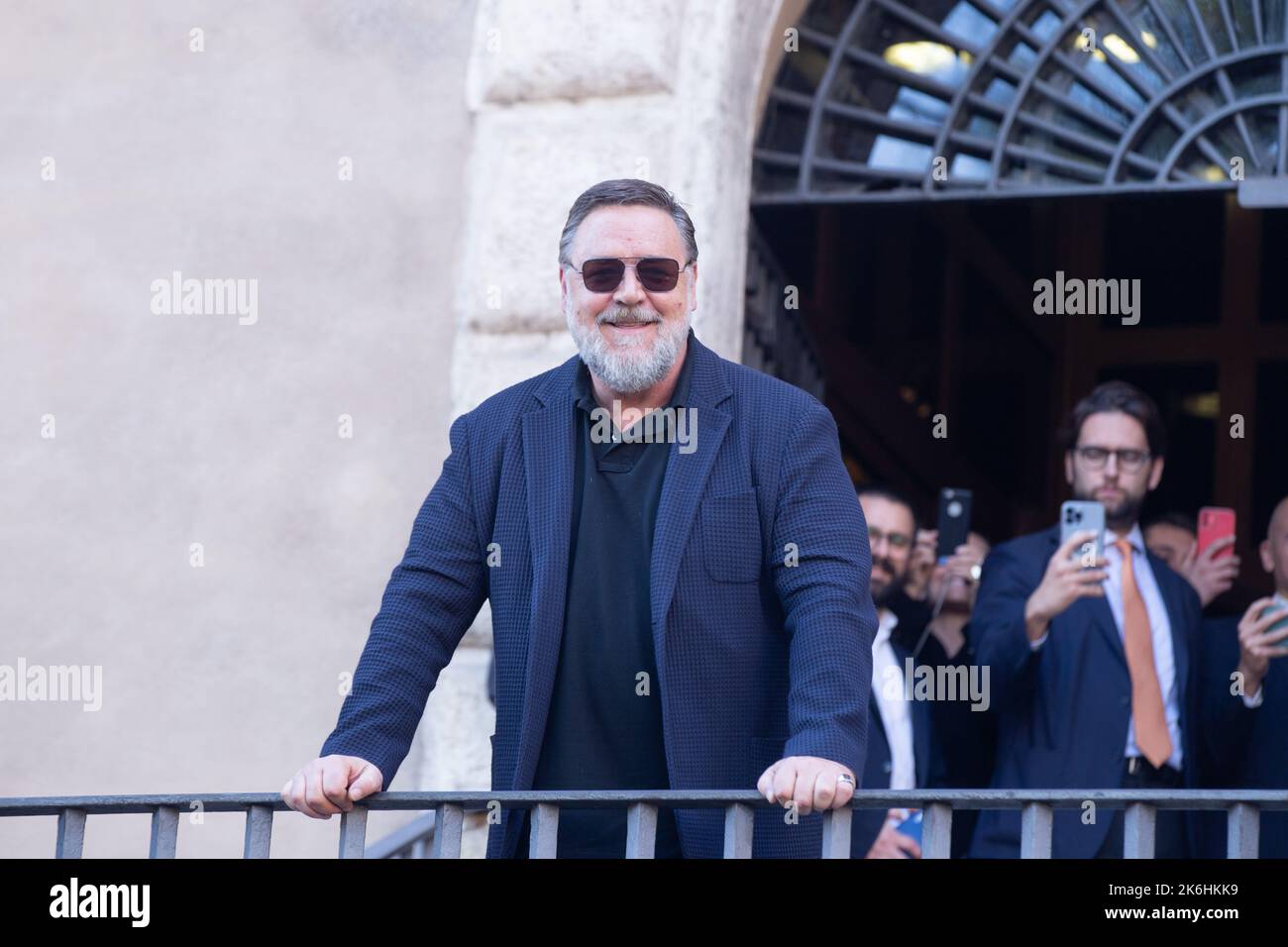 Actor Russell Crowe arrives at the Palazzo Senatorio at the Campidoglio ...