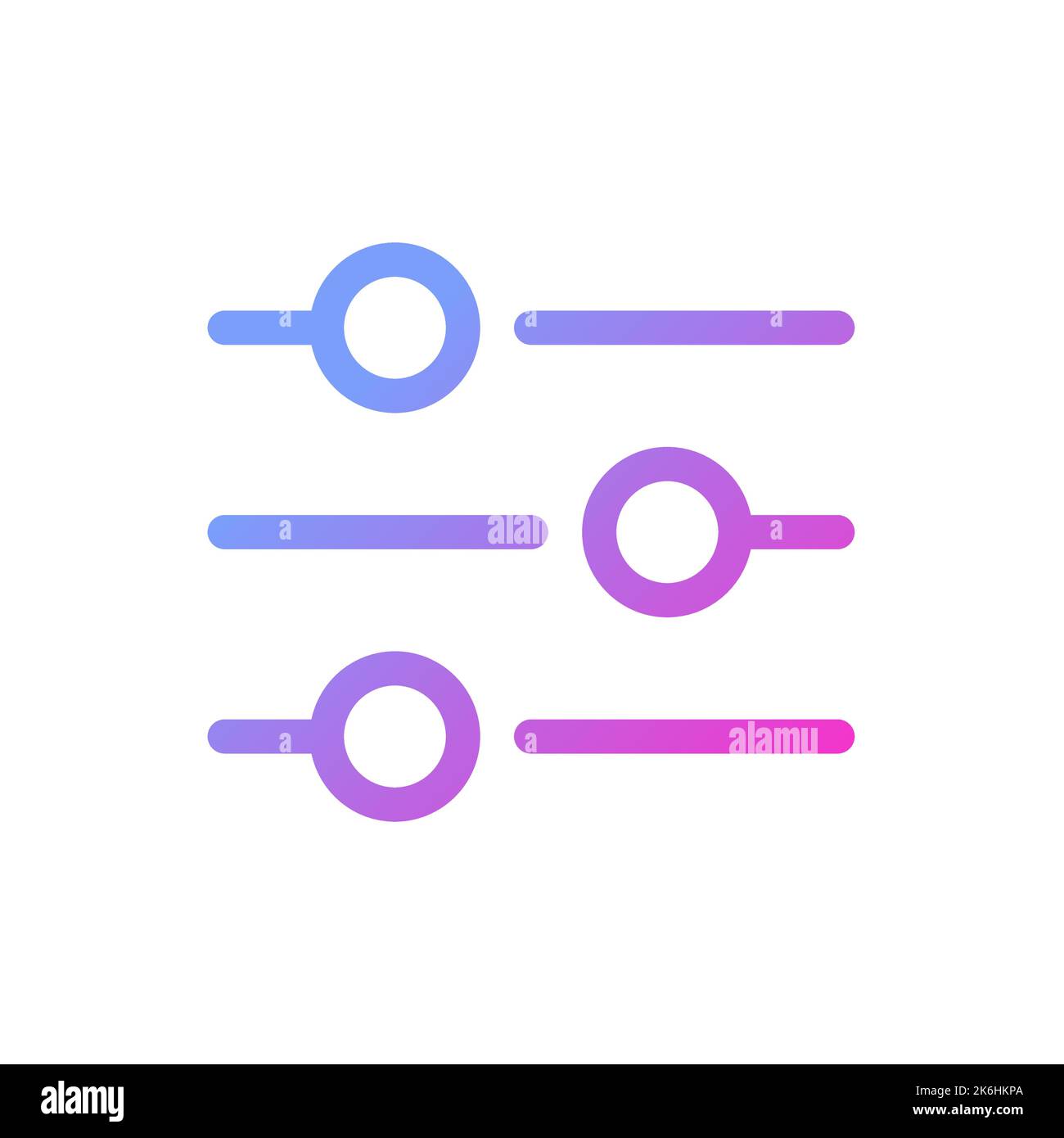 Filters button pixel perfect gradient linear ui icon Stock Vector
